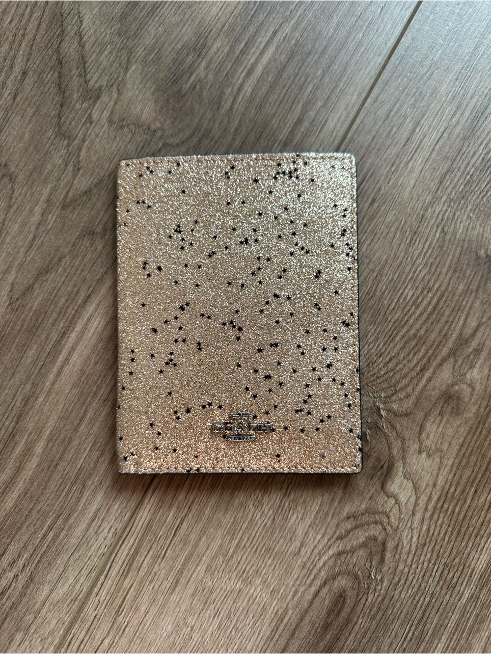 Coach Gold Glitter Card Holder Wallet